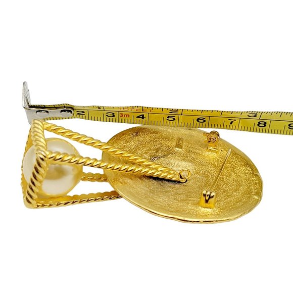 Vintage Signed Designer Mayan Aztec Articulating Sun Dial Brooch (A371) - Picture 5 of 5